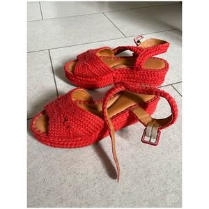 ROBERT CLERGERIE Alda Raffia Platform Sandal